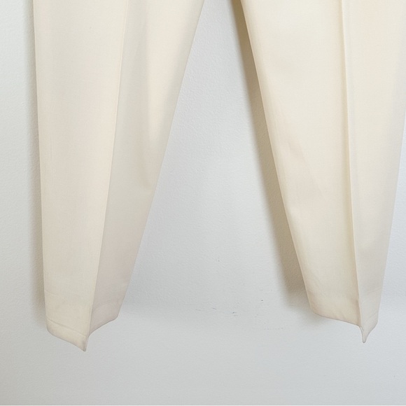 NWT IMAAN x FRAME DENIM Pleated Trousers Off White Dress Pants Wool Size 10 - Picture 6 of 7